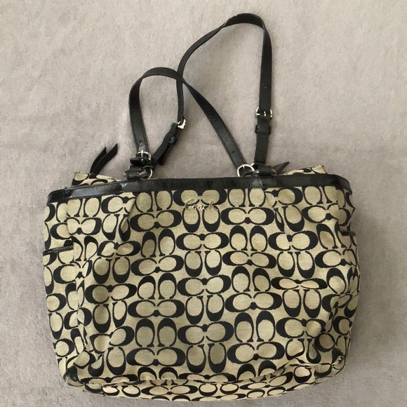 Coach Gray Black Logo Bag - Picture 1 of 16